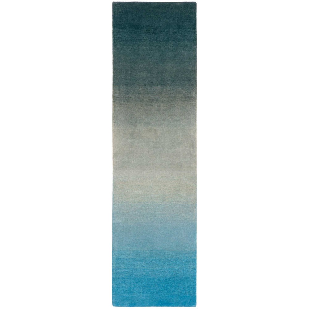 Ombre Wool Runner Rugs in Blue